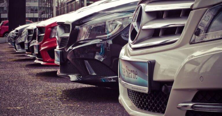 Car Rental - Mercedes Benz Parked in a Row