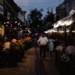 Cafes - Old Town Alley with Restaurants at Dawn