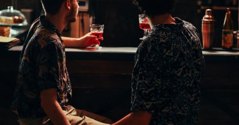Gay Bars - A Couple Drinking at the Bar